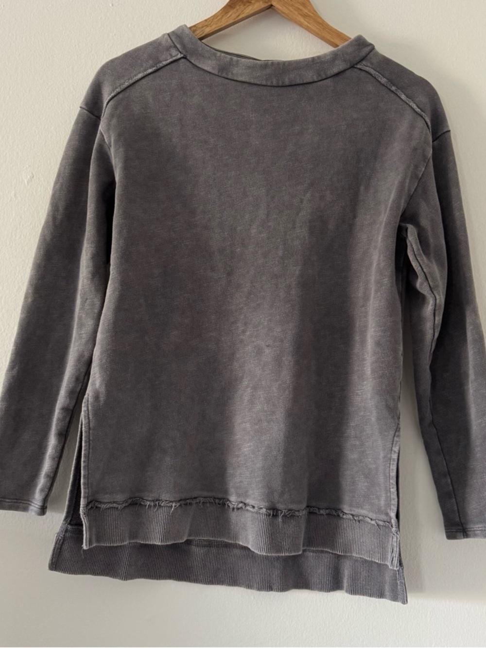 Pilcro Anthropologie XS 100% Cotton Gray Pullover Sweatshirt Oversized Lounge